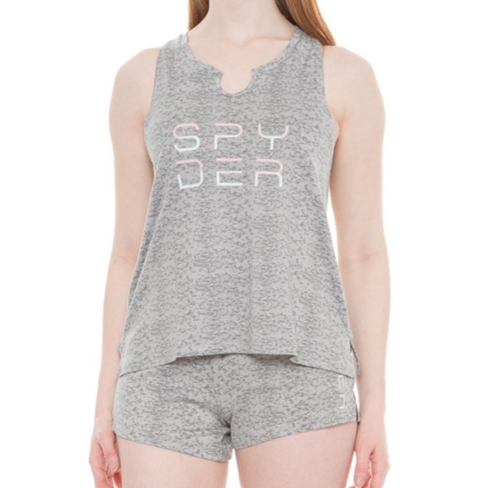 NWT Spyder Pajama Set with Tank and Short Super Comfy Grey Size Medium